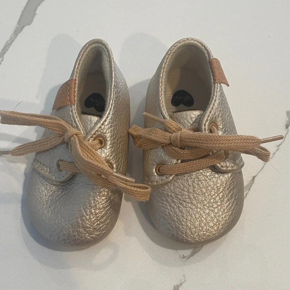 Myggpp Gold Baby Shoes